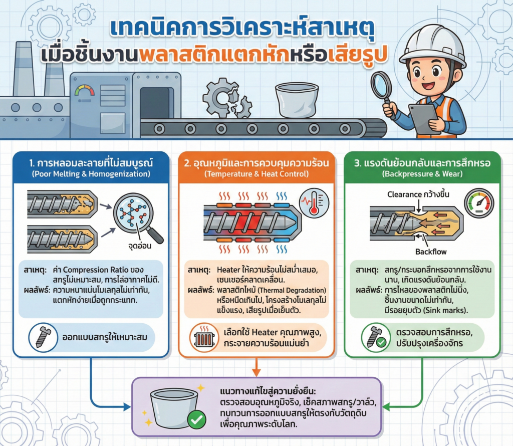 สาเหตุพลาสติกแตกหักและเสียรูป