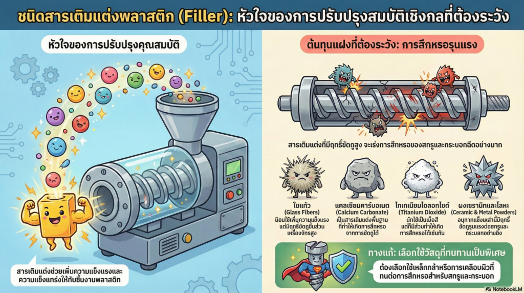 ชนิดสารเติมแต่งพลาสติก (Filler): หัวใจของการปรับปรุงสมบัติเชิงกลที่ต้องระวัง