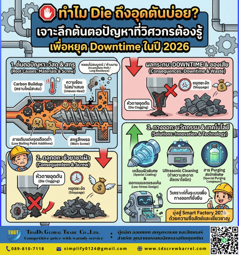ทำไม Die ถึงอุดตันบ่อย