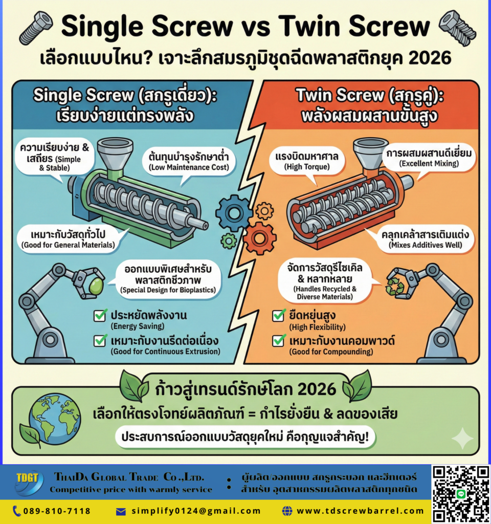 Single Screw vs Twin Screw เลือกแบบไหน