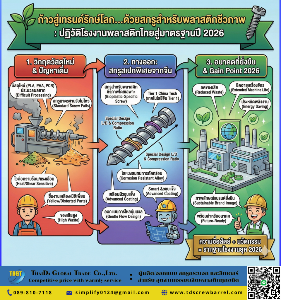 สกรูสำหรับพลาสติกชีวภาพ