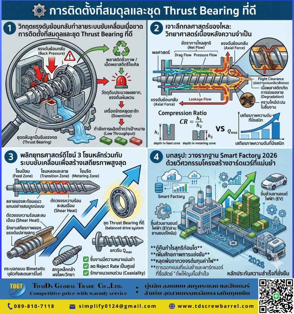 การติดตั้งที่สมดุลและชุด Thrust Bearing ที่ดี