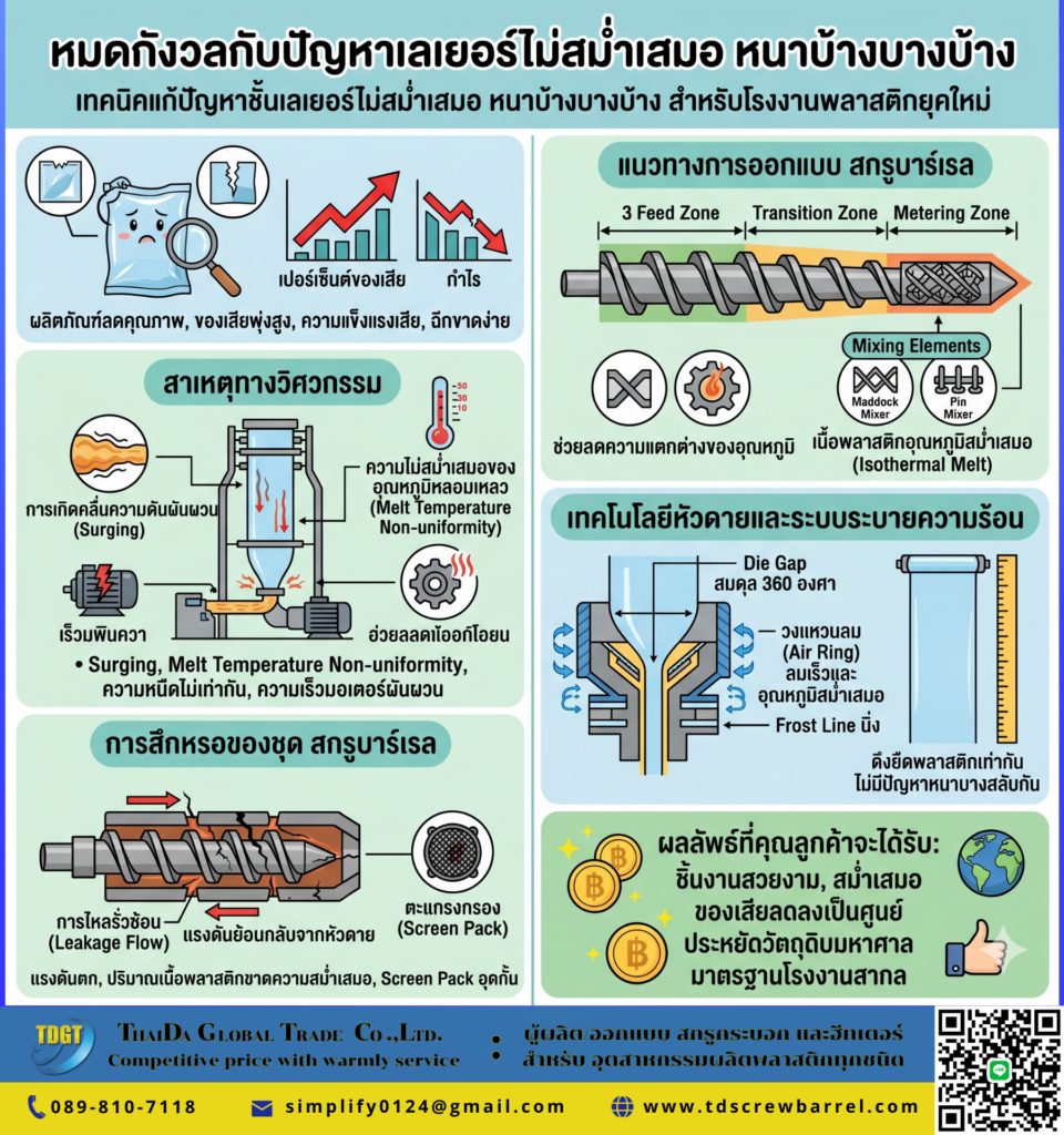 สกรูบาร์เรล เลเยอร์ไม่สม่ำเสมอ