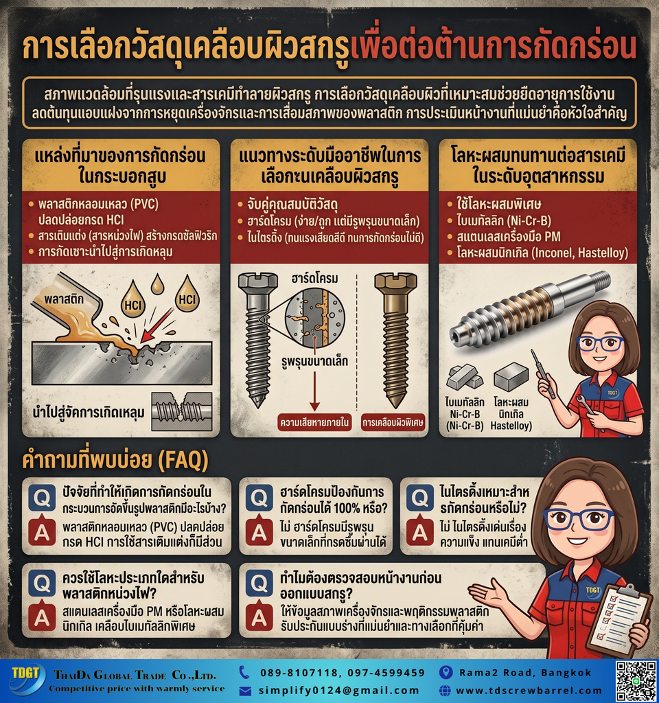 การเลือกวัสดุเคลือบผิวสกรู