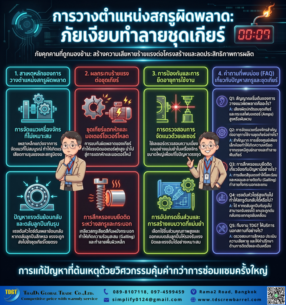 สกรูเคลื่อนตัวผิดตำแหน่ง