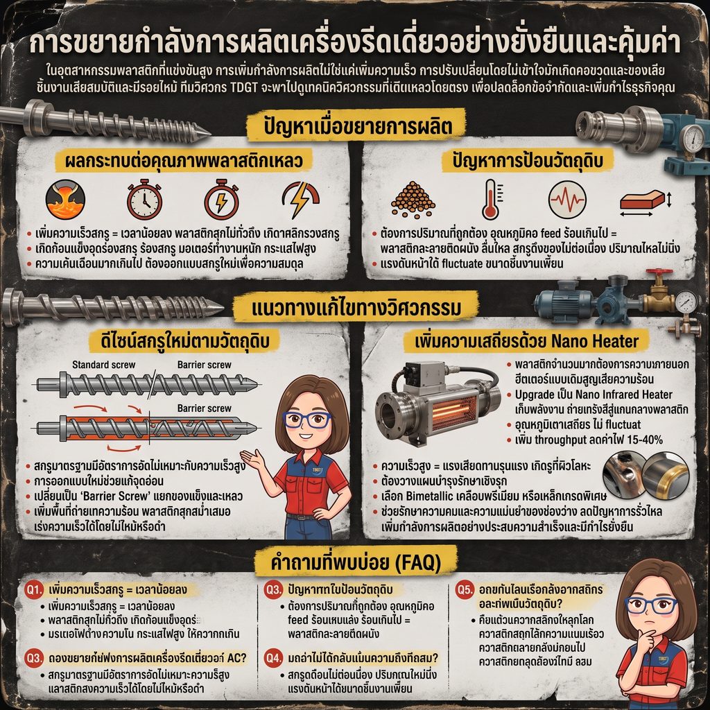 การขยายขนาดการผลิต (Scale Up) ใน Single Screw Extrusion