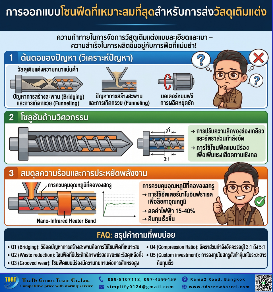 การออกแบบ Feed Zone ให้เหมาะสมกับการนำพาสารเติมแต่ง