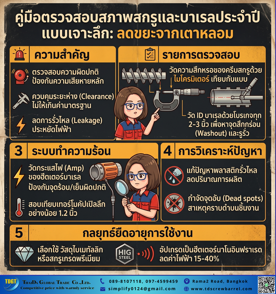 ตรวจเช็กสภาพ Screw & Barrel